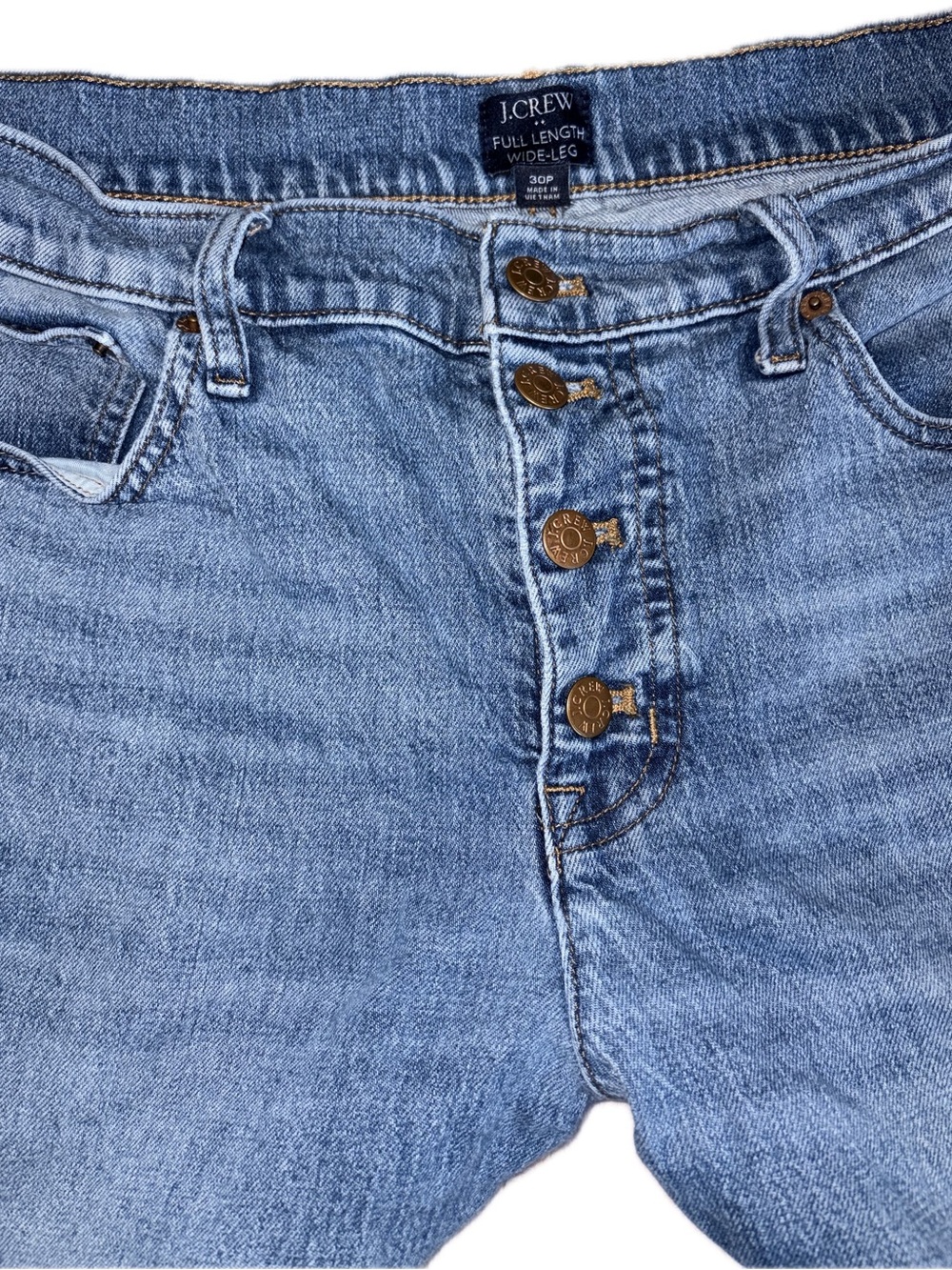 J. Crew Women's Wide-Leg Jeans in Blue Denim size 30 petite